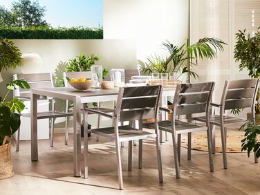 Aluminium Garden Table 180 x 90 cm Grey VERNIO