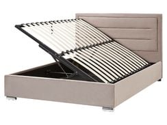 Parisänky sametti säilytystila ruskeanharmaa 160 x 200 cm ROUEN Parisänky sametti säilytystila ruskeanharmaa 160 x 200 cm ROUEN