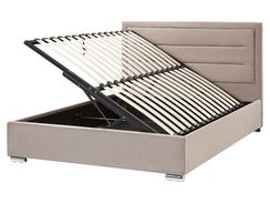 Parisänky sametti säilytystila ruskeanharmaa 160 x 200 cm ROUEN Parisänky sametti säilytystila ruskeanharmaa 160 x 200 cm ROUEN