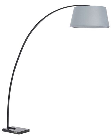 Stehlampe grau 188 cm rund Marmorfuss BENUE
