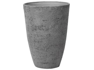 Vaso para plantas em pedra cinzenta 51 x 51 x 71 cm CAMIA