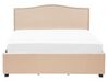Fabric EU King Size Bed with Storage Beige MONTPELLIER _754243