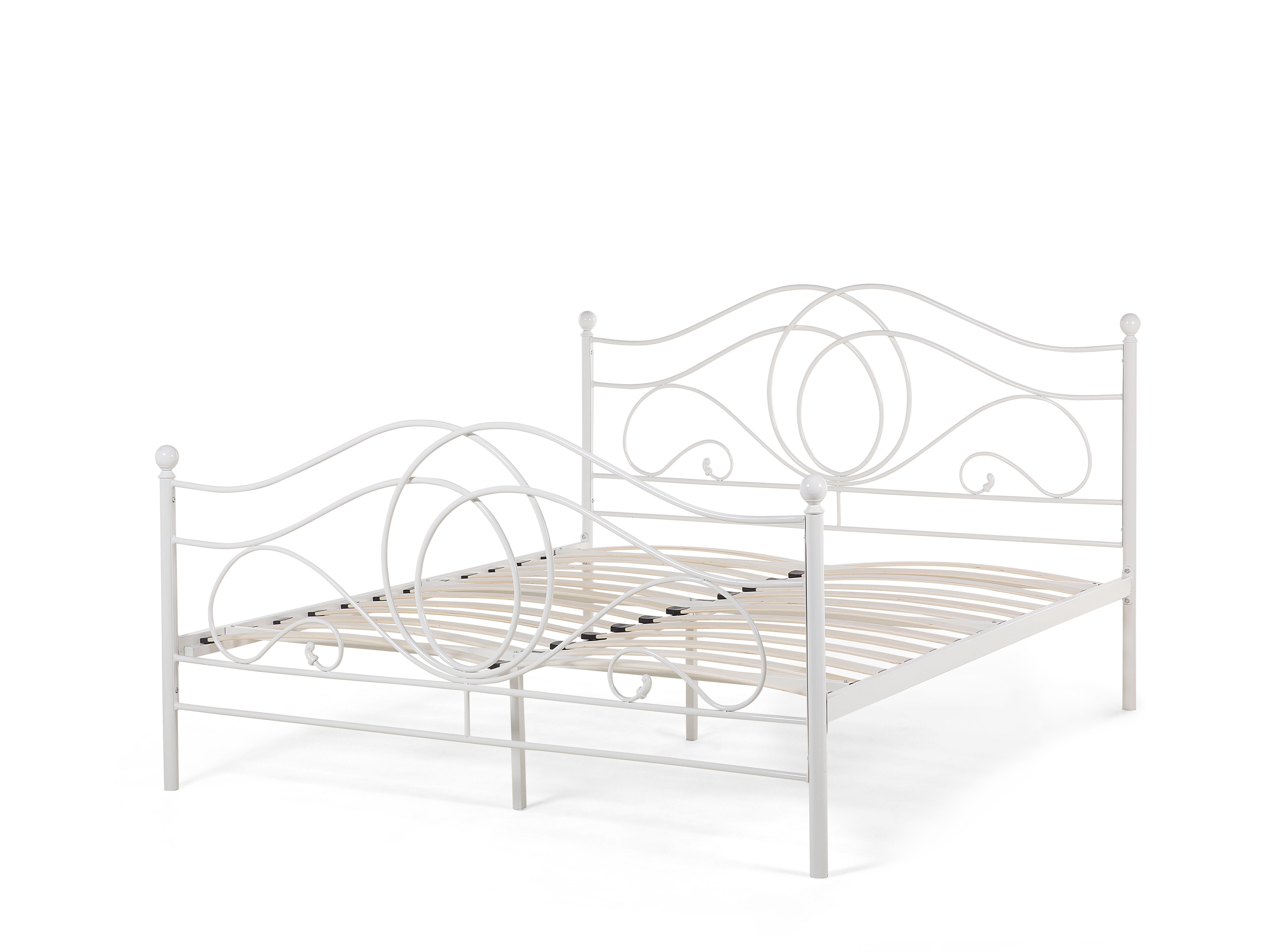 Metal EU King Size Bed White LYRA Beliani.es