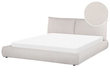 Bed corduroy beige 180 x 200 cm VINAY
