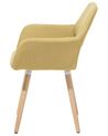 Conjunto de 2 sillas de comedor de poliéster amarillo/madera clara CHICAGO_693737