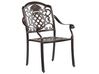 4 Seater Metal Garden Dining Set Brown SALENTO with Parasol (16 Options)_863981