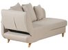 Left Hand Fabric Chaise Lounge with Storage Beige MERI II_881253