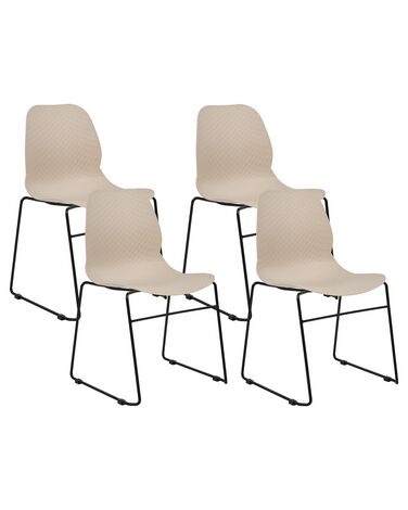 Conjunto de 4 sillas de comedor beige PANORA