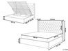 Łóżko z pojemnikiem welurowe 180 x 200 cm złamana biel LUBBON_882131