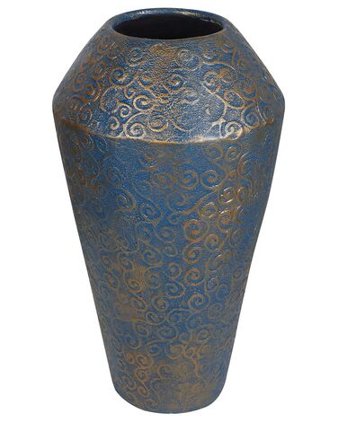 Ceramic Decorative Vase 51 cm Gold with Turquoise MASSA