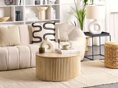 Sohvapöytä säilytystila vaalea puu KIRKWOOD Sohvapöytä säilytystila vaalea puu KIRKWOOD