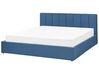 Fabric EU Super King Size Ottoman Bed Blue DREUX_861123
