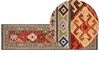 Alfombra kilim de lana rojo/naranja/blanco/beige 80 x 300 cm URTSADZOR_859131