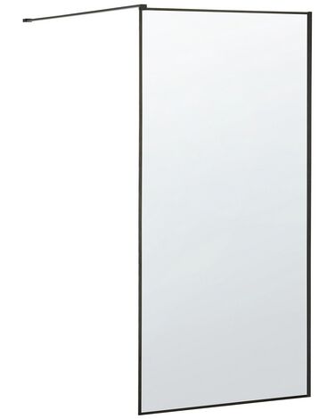 Duschskärm 100 x 190 cm härdat glas svart WASPAM