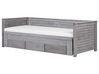 Tagesbett ausziehbar Holz grau Lattenrost 90 x 200 cm CAHORS_742445