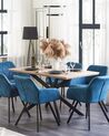 	Conjunto de 2 sillas de comedor de poliéster azul turquesa/negro MONEE_830517
