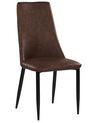 Set of 2 Faux Leather Dining Chairs Brown CLAYTON_868984