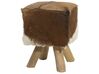 Stylová židle z týkového dřeva v jehněčí kůži DALTON_328702