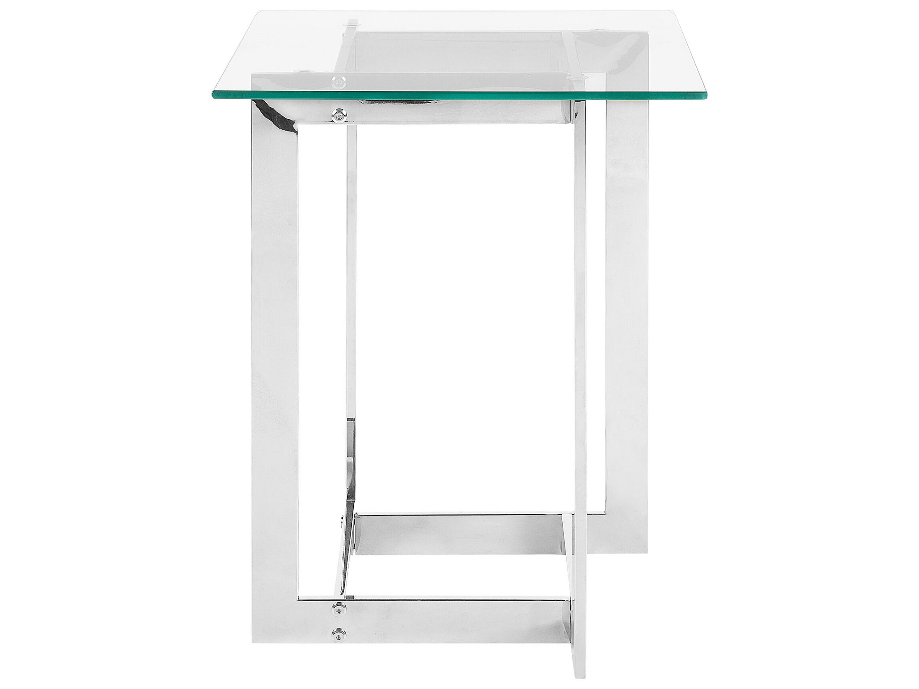 Glass Top Side Table Silver CRYSTAL Beliani.co.uk