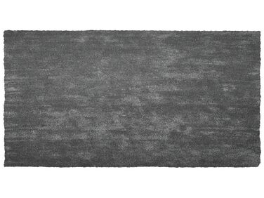 Vloerkleed polyester donkergrijs 80 x 150 cm DEMRE