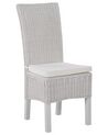 Conjunto de 2 cadeiras em rattan branco ANDES_712642