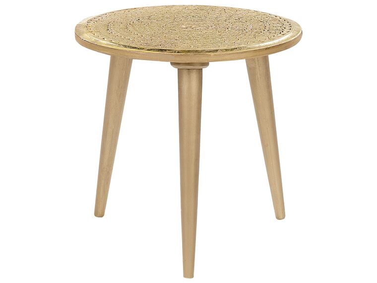 Set of 2 Mango Wood Side Tables Gold NARRA Beliani.co.uk