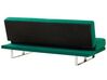 Schlafsofa 2-Sitzer Samtstoff grün silberne Metallbeine verstellbar YORK_764683