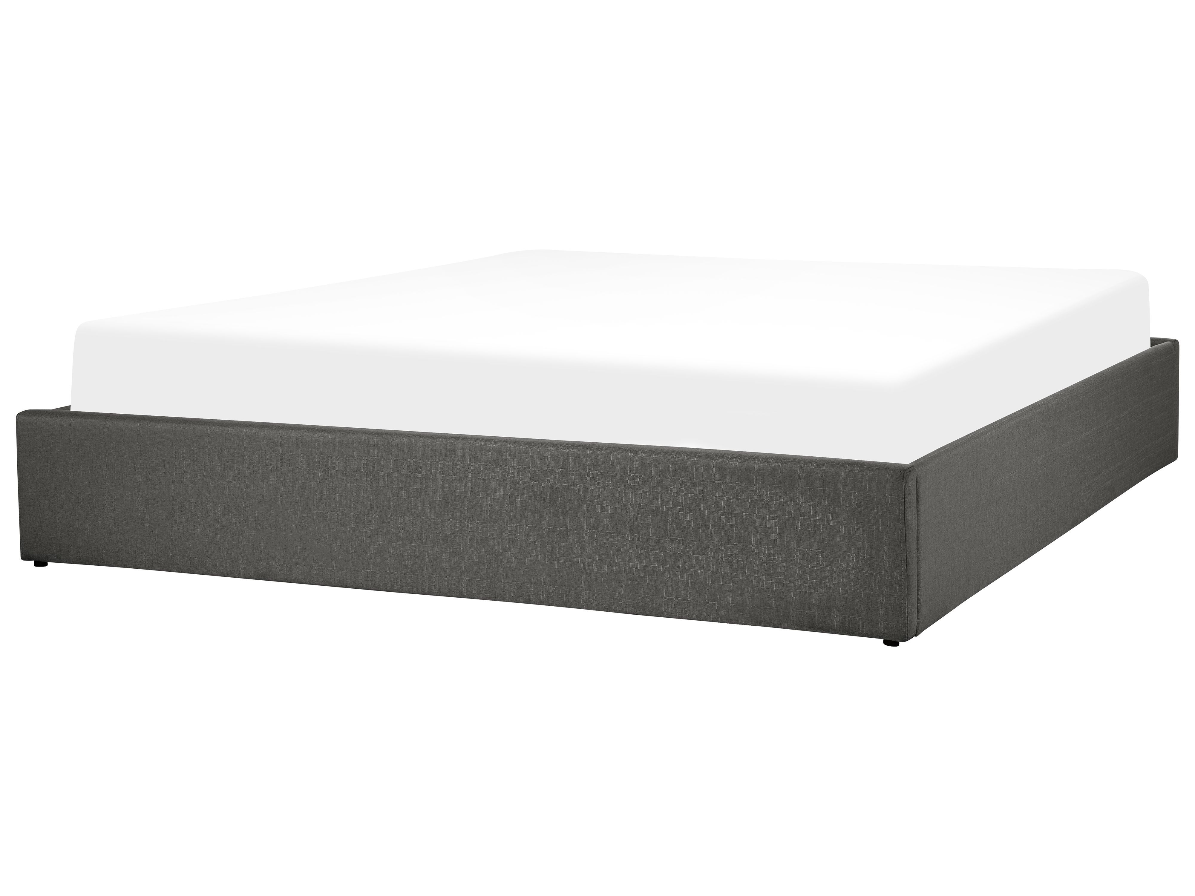 Fabric EU Super King Size Ottoman Bed Grey DINAN Beliani.co.uk