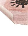 Alfombra de algodón redonda rosa ø 140 cm KHARAT_903848