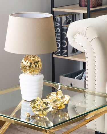 Table Lamp Gold and White VELISE