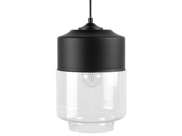 Lampe suspension noir en verre transparent JURUA