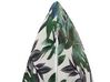 Coussin en velours à motif de feuilles vert 45 x 45 cm GASTERIA_834851