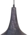 2 Light Mango Wood Pendant Lamp Black and Brass BAGMATI_867780