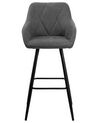 Set of 2 Fabric Bar Chairs Grey DARIEN_724495