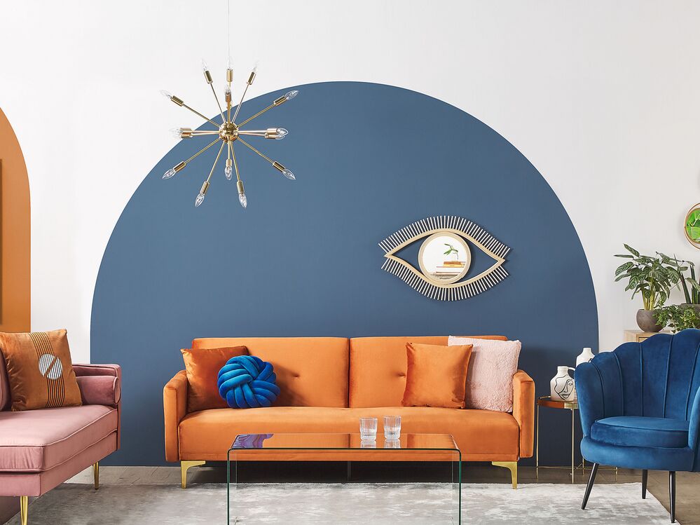 Obývacia izba vo výrazných farbách