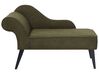 Chaise-longue à esquerda em tecido verde-oliva BIARRITZ_898045