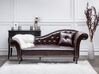 Right Hand Faux Leather Chaise Lounge Brown LATTES_697335