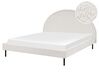 Łóżko boucle 160 x 200 cm białe MARGUT_877082
