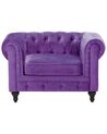 Fotel welurowy fioletowy CHESTERFIELD_705686
