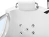 Whirlpool-Badewanne weiß Eckmodell mit LED 201 x 150 cm MANGLE_786429