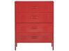 4 Drawer Metal Chest Red ENAGO_812238