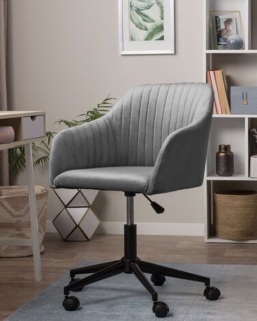 Velvet Desk Chair Grey VENICE