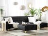 Left Hand Velvet Corner Sofa with Ottoman Black ABERDEEN_857157