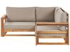 Sofa ogrodowa z-certyfikowanego-drewna-akacjowego 2-osobowa narożna jasna TIMOR II_906355