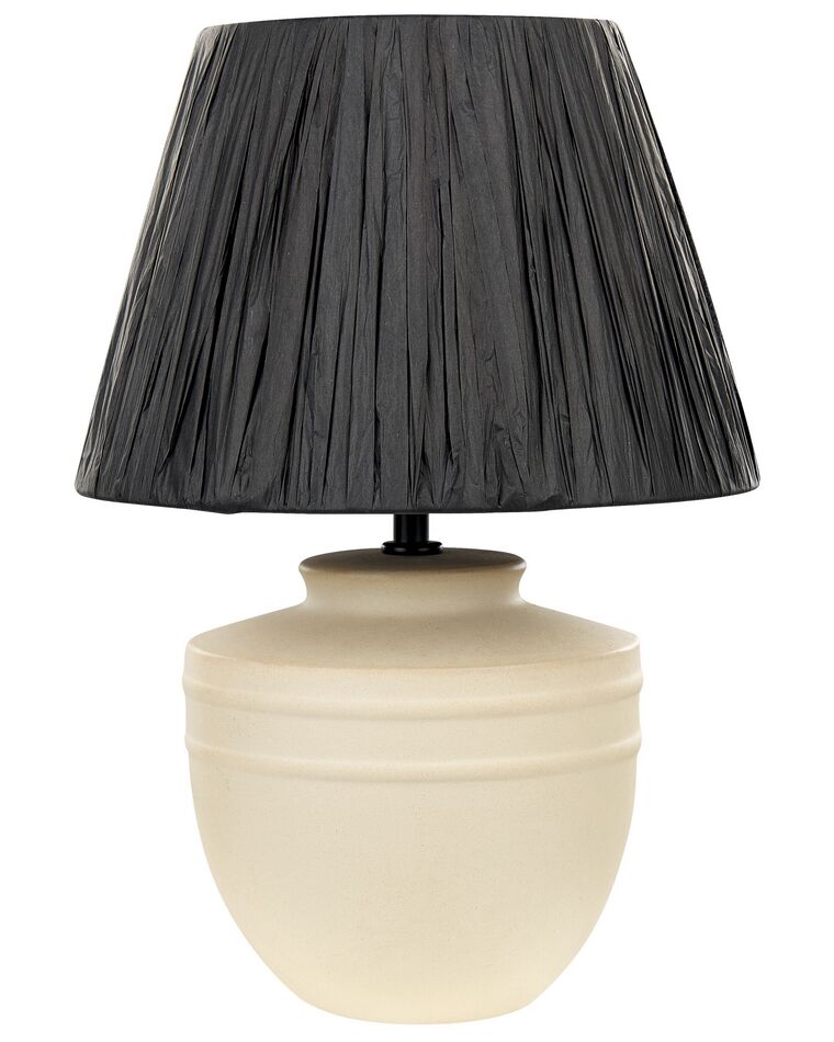 Lampada da tavolo ceramica beige e nero 44 cm TIGRE_871516