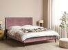 Łóżko welurowe 160 x 200 cm różowe BAYONNE_901280