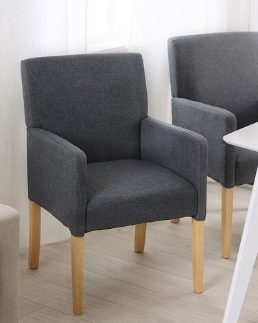 Fabric Dining Chair Grey ROCKEFELLER