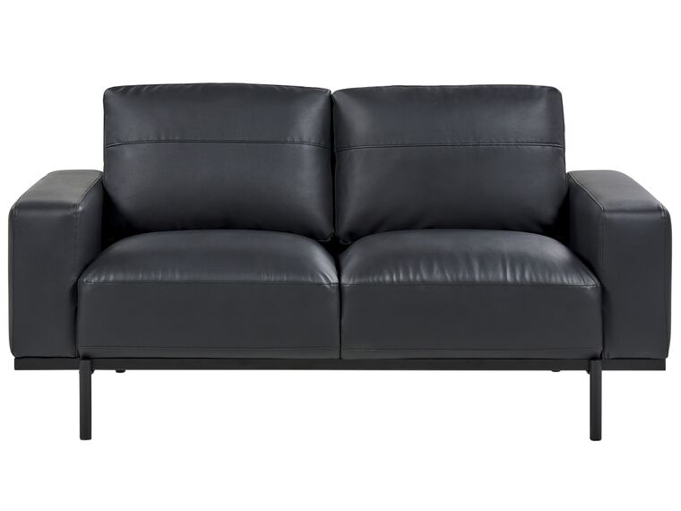 2-Sitzer Sofa Kunstleder schwarz SOVIK_891886