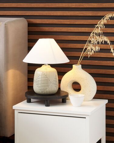 Ceramic Table Lamp Grey CANELLES