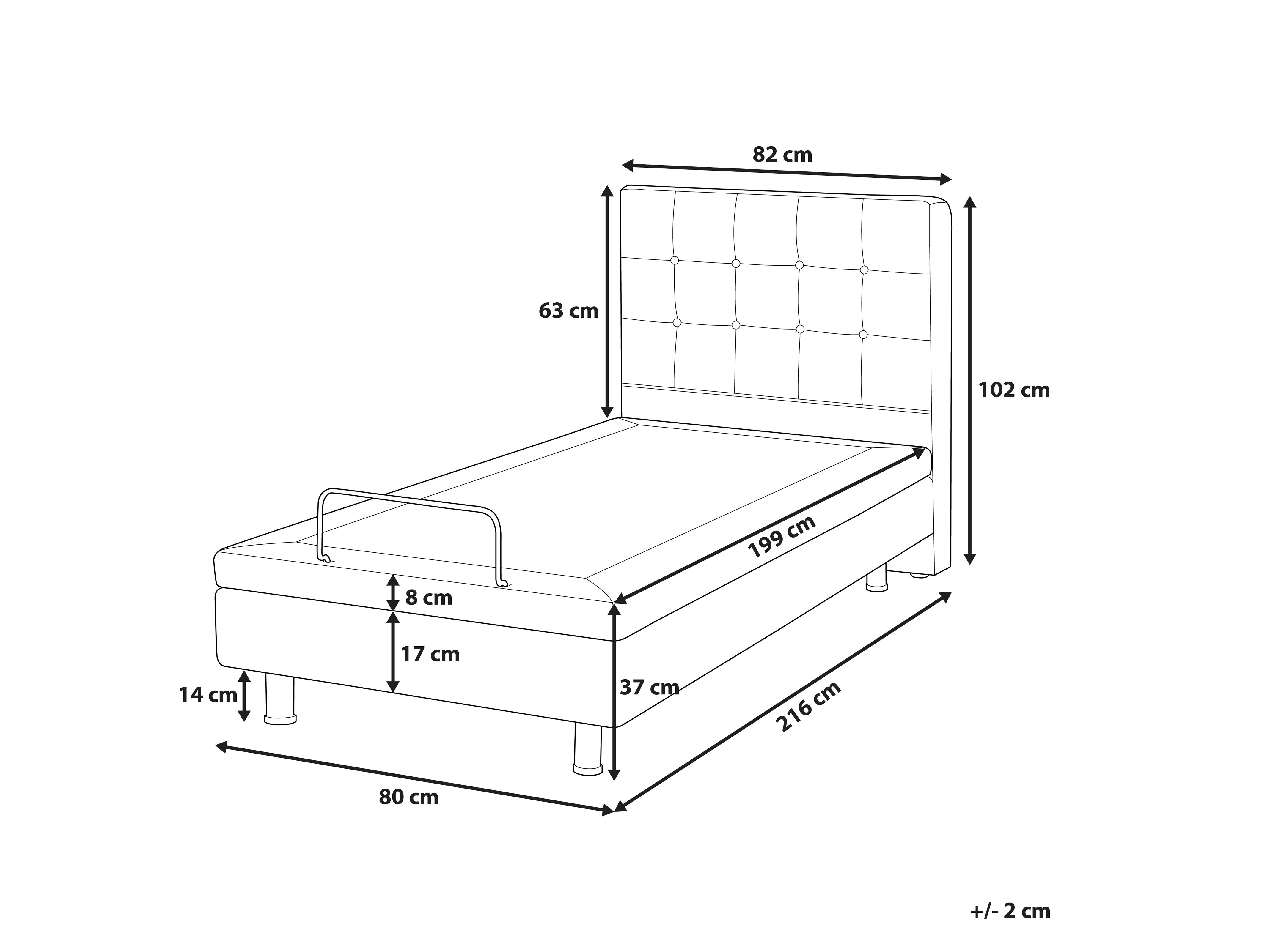 Łóżko regulowane tapicerowane 80 x 200 cm beżowe DUKE